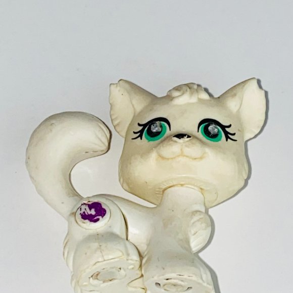 Polly Pocket Sparkling Pets Blue Eye Cat Feet Move Kids Toy Animal Figure - Picture 8 of 8